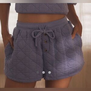 Anthropologie Quilted Purple High Waist Shorts